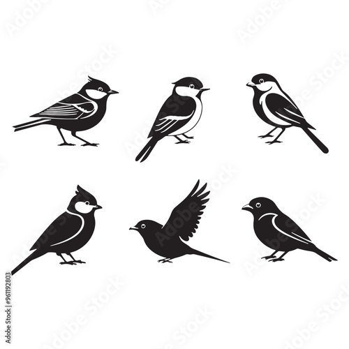 Wallpaper Mural Birds Vector art illustration silhouette icon Torontodigital.ca