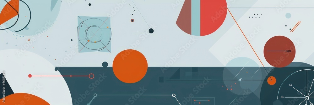 Obraz premium minimalistic abstract geometric light banner