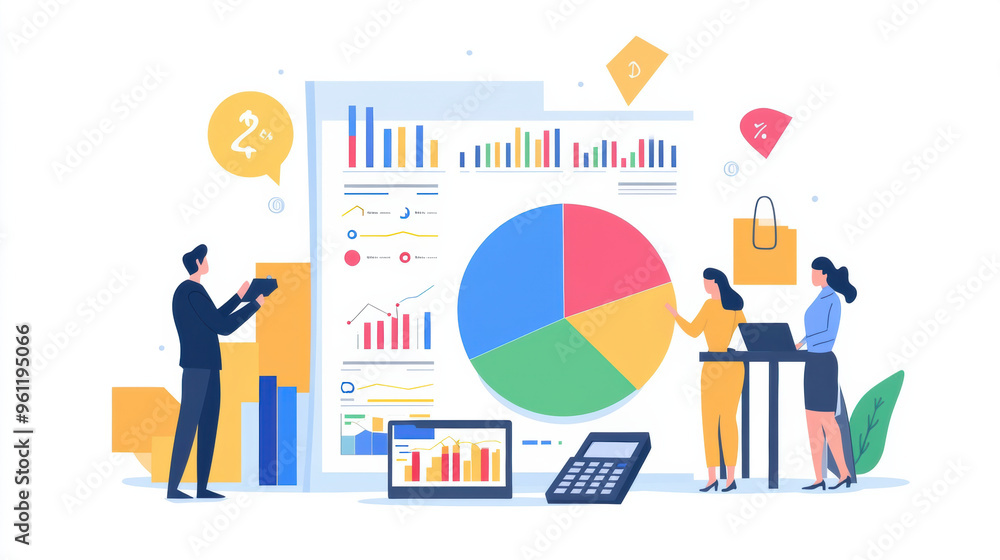 Business analysis with charts and graphs, showcasing teamwork and strategy. Business analysis with charts and graphs, showcasing teamwork and strategy.