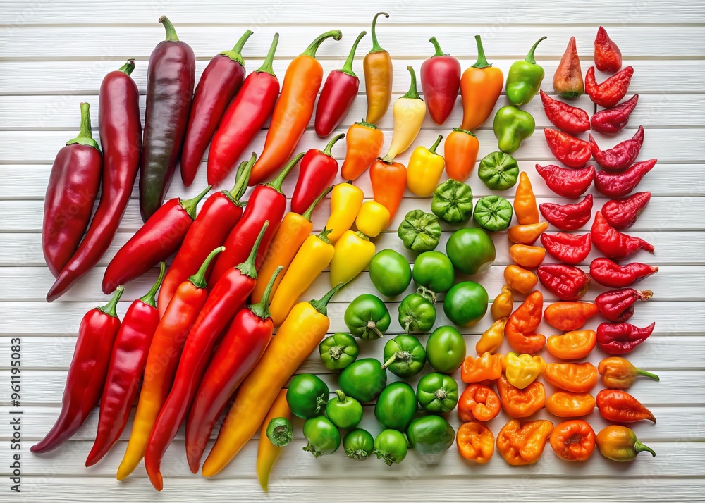 Colorful infographic chart showcasing varying levels of hot pepper heat