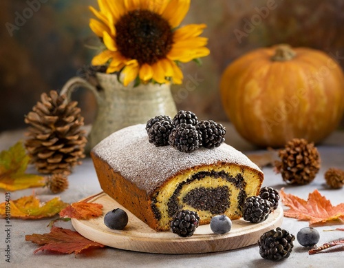 Der Mohnkuchen für den Herbst photo