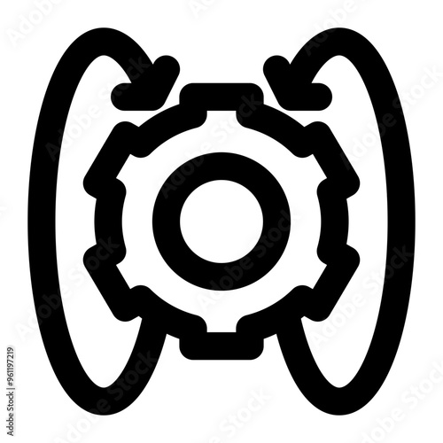 reengineering, redesign, rebuild, recycle, project management outline icon