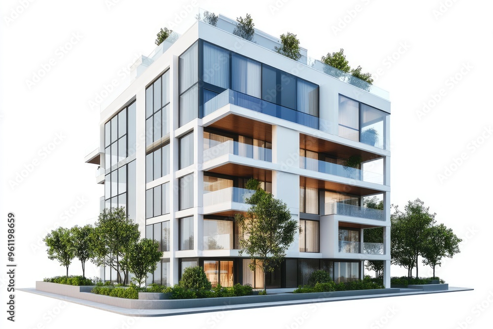 3d building real estate on transparent background , ai 3d building real estate on transparent background , ai