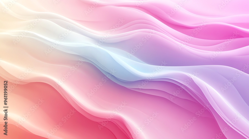 Fototapeta premium Abstract pink, purple, and blue wavy background.