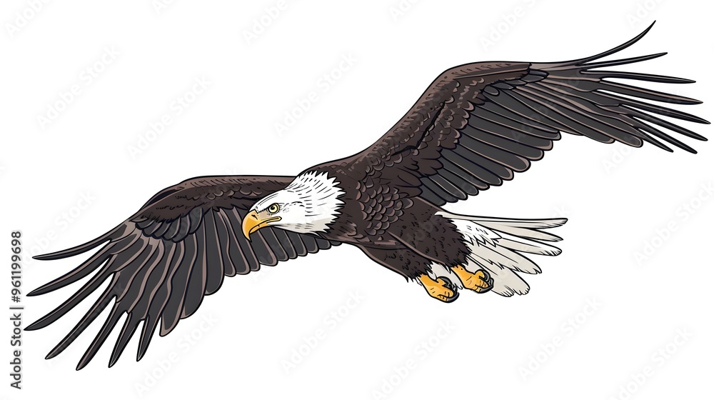 Obraz premium Eagle white background