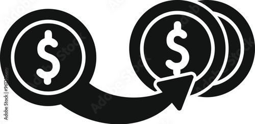 Simple vector icon representing the concept of investment multiplying money