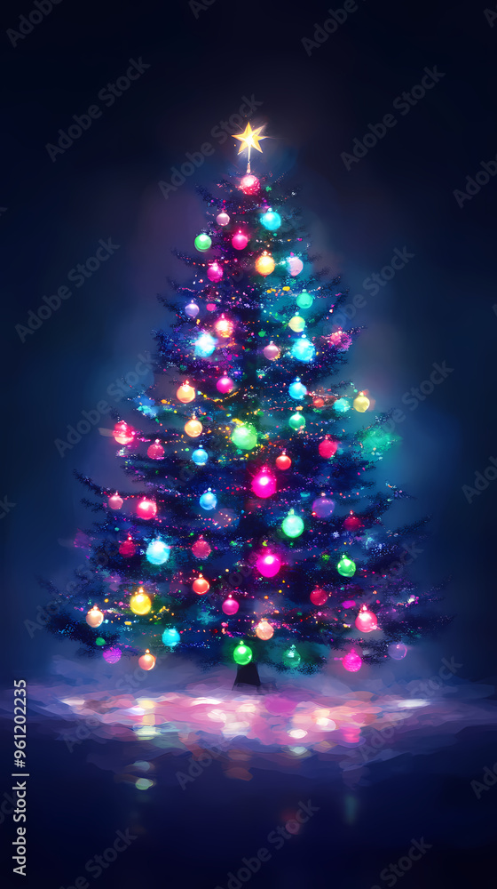 Dreamy Christmas tree lights, illuminating the festive mood Dreamy Christmas tree lights, illuminating the festive mood