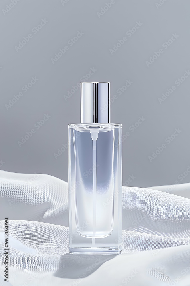 Elegant Skincare Bottle on Satin-Like Fabric Elegant Skincare Bottle on Satin-Like Fabric