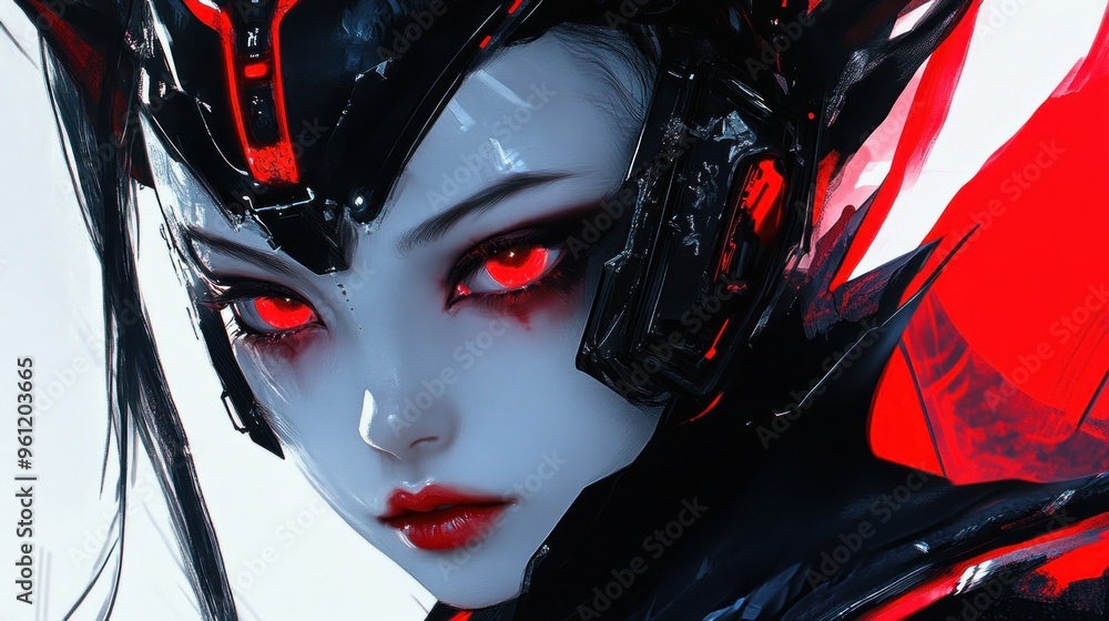 woman demon cyborg. cyberpunk future woman demon cyborg. cyberpunk future