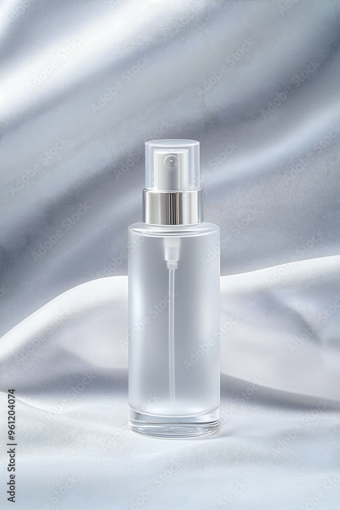 Elegant Skincare Bottle on Satin-Like Fabric Elegant Skincare Bottle on Satin-Like Fabric
