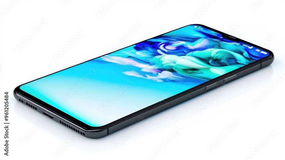 A modern smartphone showcasing a vibrant and colorful screen design, ideal for technology and lifestyle applications. A modern smartphone showcasing a vibrant and colorful screen design, ideal for technology and lifestyle applications.