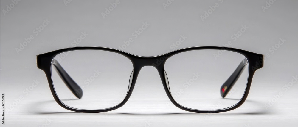 Stylish black eyeglasses on a neutral background, perfect for showcasing modern eyewear designs or accessories. Stylish black eyeglasses on a neutral background, perfect for showcasing modern eyewear designs or accessories.