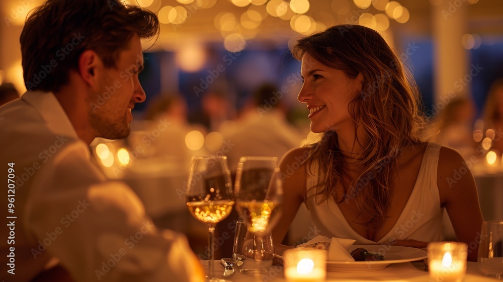 An enchanting evening where two souls connect over exquisite cuisine and fine wine, surrounded by a magical ambiance of soft lights. An enchanting evening where two souls connect over exquisite cuisine and fine wine, surrounded by a magical ambiance of soft lights.