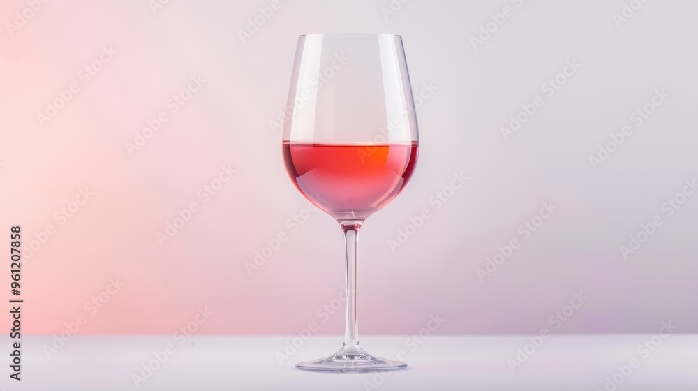 A Glass of Rose Wine on White Background A Glass of Rose Wine on White Background