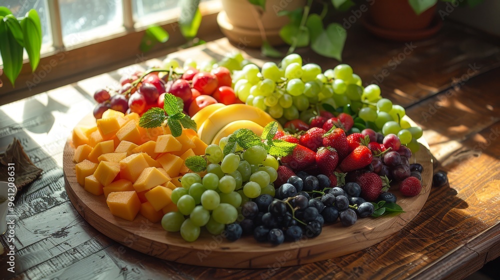 A stunning and vibrant assortment of fresh fruits inviting you to a world of flavors and radiant colors on a sunny afternoon. A stunning and vibrant assortment of fresh fruits inviting you to a world of flavors and radiant colors on a sunny afternoon.