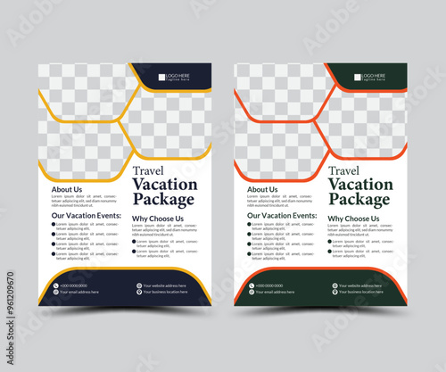 Travel vacation flyer design template 