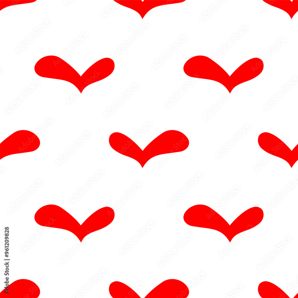 Seamless patterns of Red hearts cartoon doodle. Seamless patterns of Red hearts cartoon doodle.