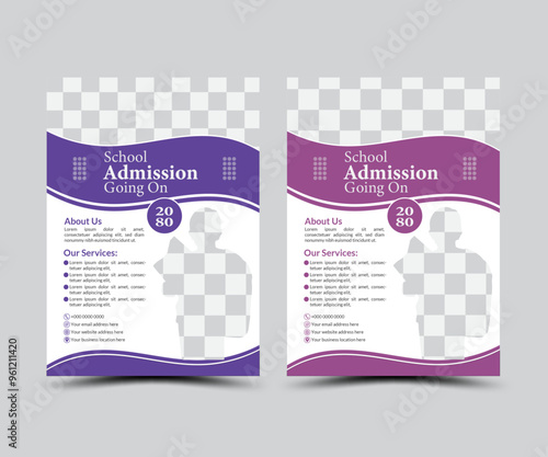 School admission flyer design template