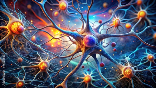 Intricate Web Of Neurons, Vessels, And Structures Within The Human Brain, Capturing The Complexity Of The Neurological Landscape. photo