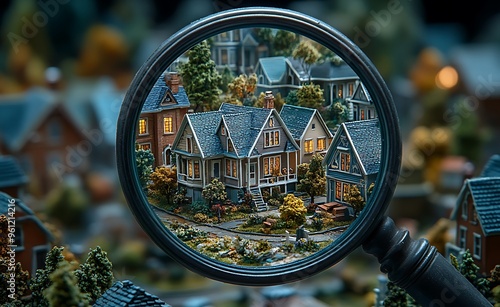 Magnifying Glass Focus on Model Homes