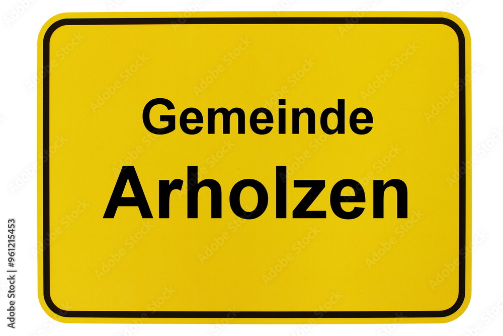 Illustration eines Ortsausgangsschildes der Gemeinde Arholzen in Niedersachsen Illustration eines Ortsausgangsschildes der Gemeinde Arholzen in Niedersachsen