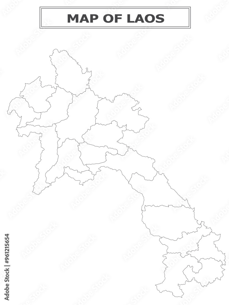 Fototapeta premium Geography politics map of countries. Map of country with capital, province or state capital, major cities and town.