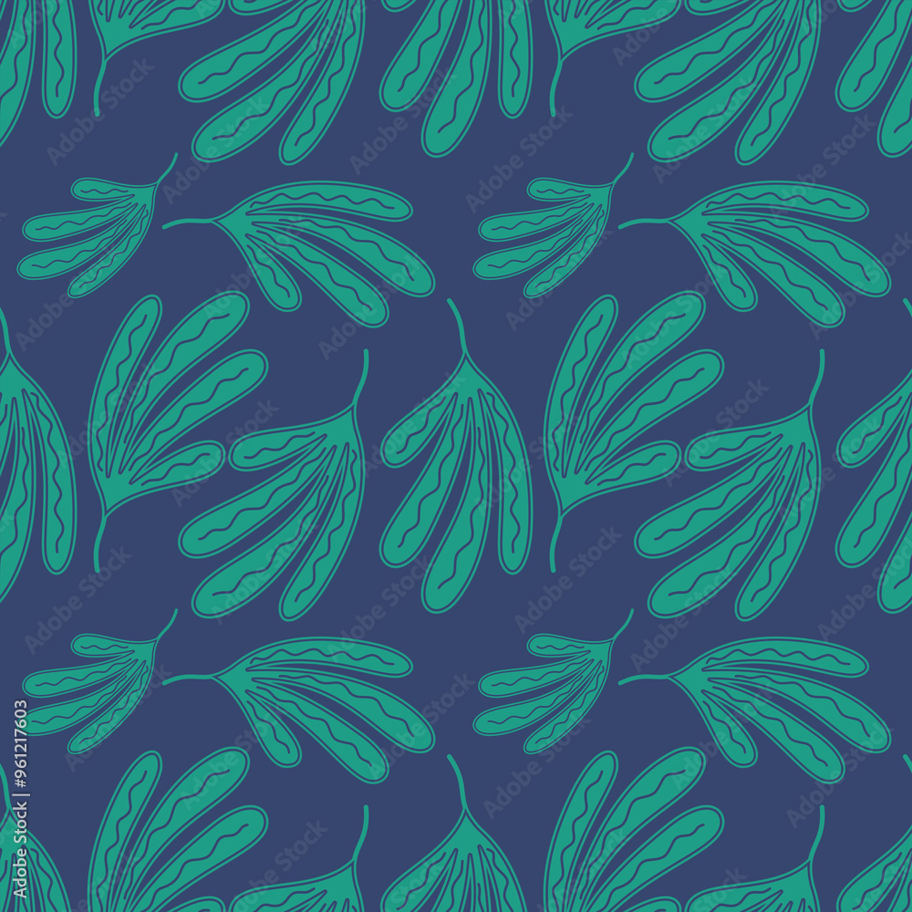 Seamless pattern of leaves in an abstract style on a gloomy tone. Seamless pattern of leaves in an abstract style on a gloomy tone.