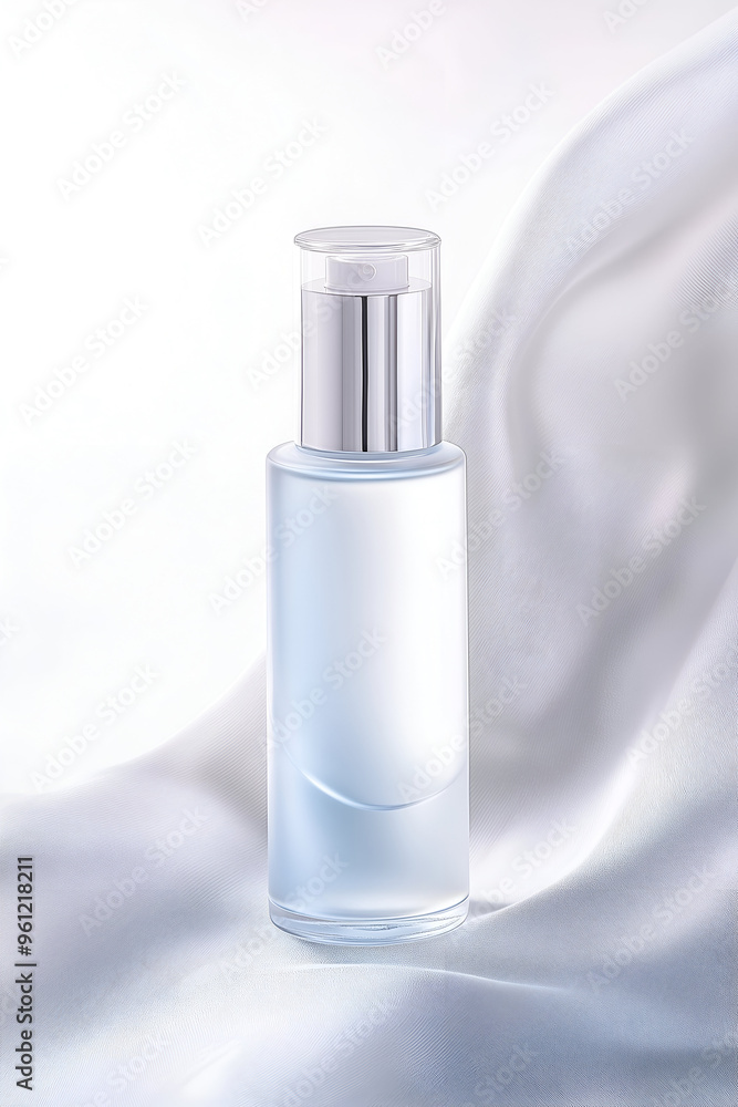 Elegant Skincare Bottle on Satin-Like Fabric Elegant Skincare Bottle on Satin-Like Fabric