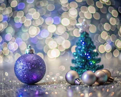 Abstract of Christmas and bokeh light with glitter background 