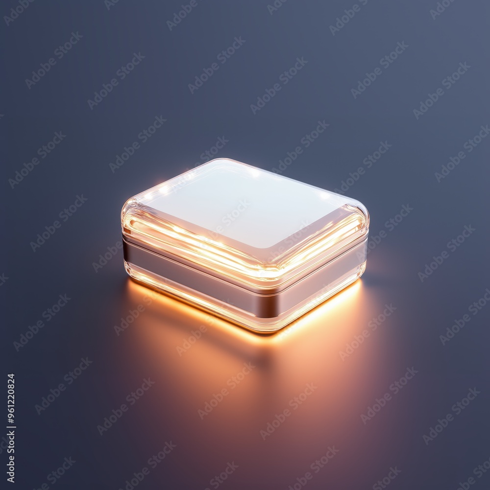 Futuristic Glowing Box on Dark Background - Modern Technology Concept with Illuminated Edges and Sleek Design - High-Resolution Stock Photo for Innovation, Tech, and Product Design Themes Futuristic Glowing Box on Dark Background - Modern Technology Concept with Illuminated Edges and Sleek Design - High-Resolution Stock Photo for Innovation, Tech, and Product Design Themes