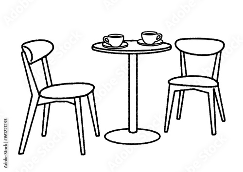 カフェのテーブルとイス