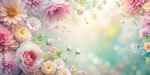 abstract pastel floral background with flowers