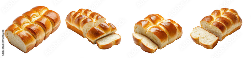 Four Bread Slices, Brown Crust Edges, Simple and Rustic Food Presentation Four Bread Slices, Brown Crust Edges, Simple and Rustic Food Presentation