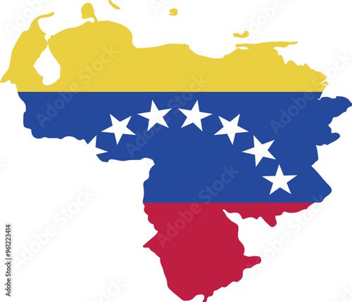 Venezuela country map with flag