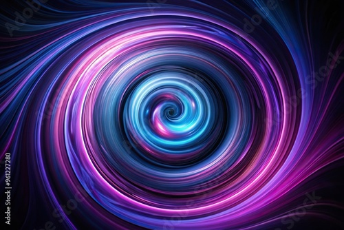 Abstract purple blue spiral on black background