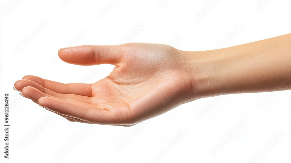 Open hand reaching out for assistance in a bright, neutral setting Open hand reaching out for assistance in a bright, neutral setting