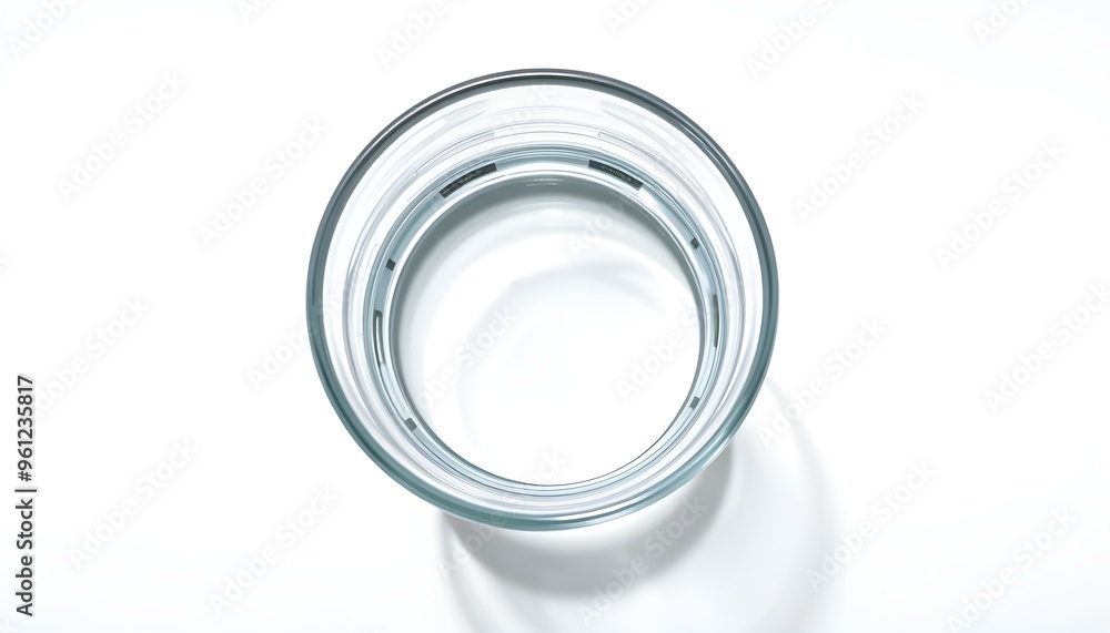 Empty, classic water glass cup isolated on white, clipping, top view Empty, classic water glass cup isolated on white, clipping, top view