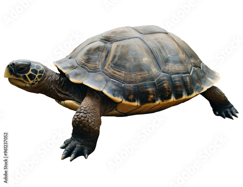 turtle running isolated on white