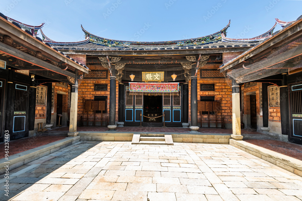 Naklejka premium Building view of the Lee Teng-fan's Ancient Residence in Daxi of Taoyuan, Taiwan.
