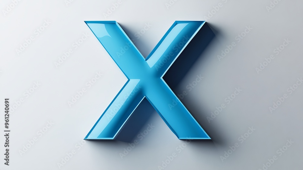 White background with volumetric letter White background with volumetric letter