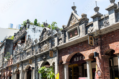 Building view of the Daxi Old Street in Taoyuan, Taiwan. The street is the baroque-style architecture built during Japanese rule.  photo