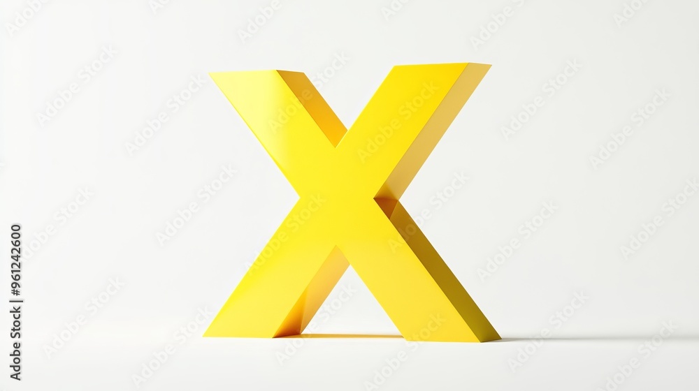 White background with volumetric letter White background with volumetric letter