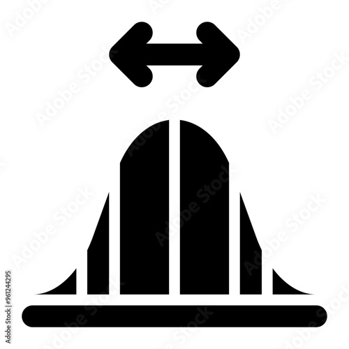 confidence interval, statistics, curve, parameter, estimation, data science solid or glyph icon