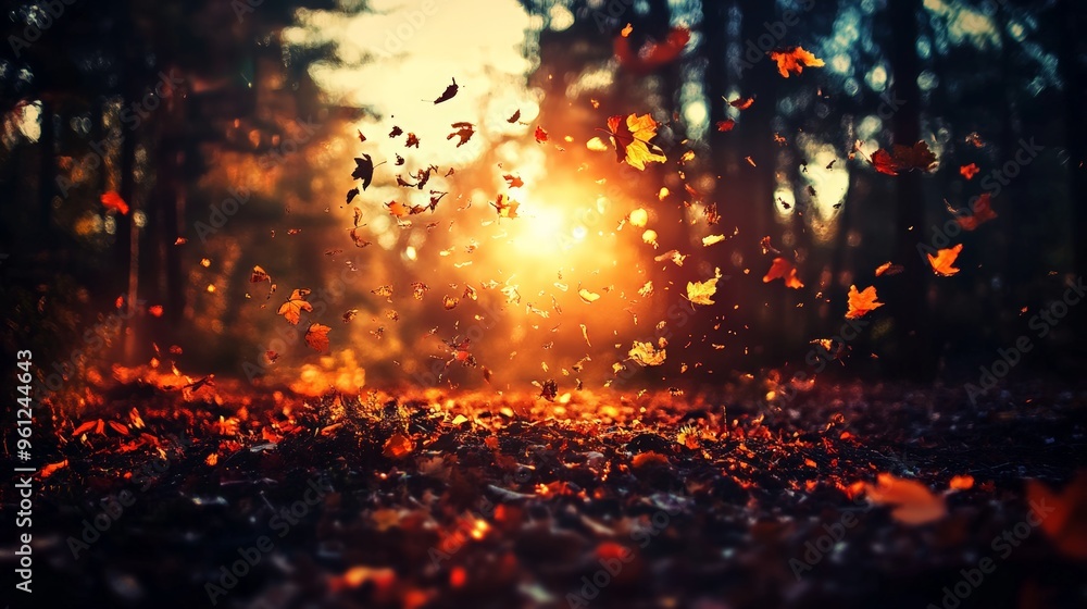 Autumn Has Arrived: Colorful Leaves Falling from the Trees Autumn Has Arrived: Colorful Leaves Falling from the Trees