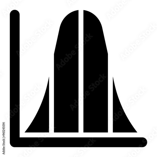 normal distribution, statistics, curve, analysis, data science, average solid or glyph icon