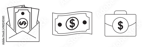 Finance icons. Business Icons, money signs. Money silhouette collection. Wallet with cards icon. Coins silhouette icon. Growth chart. Moneybag or stash. Piggy bank flat style - stock vector.