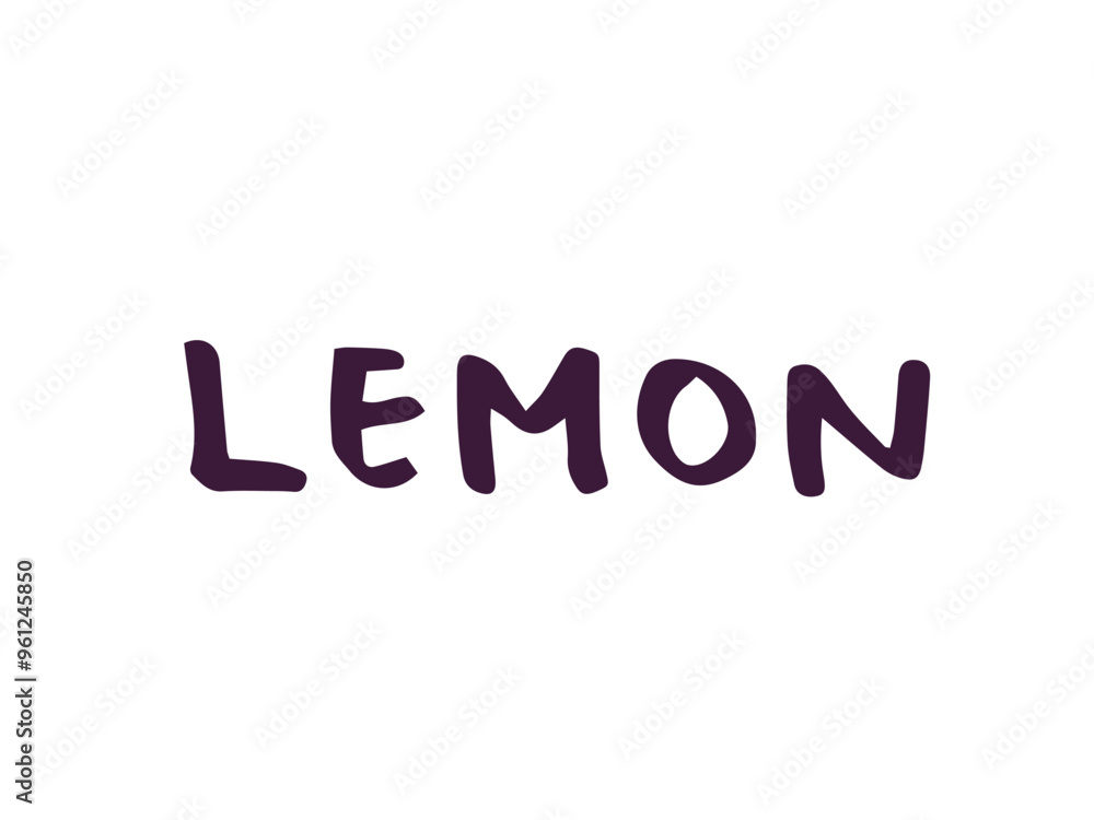 かわいいLEMONの文字/手書き文字ベクターイラスト かわいいLEMONの文字/手書き文字ベクターイラスト