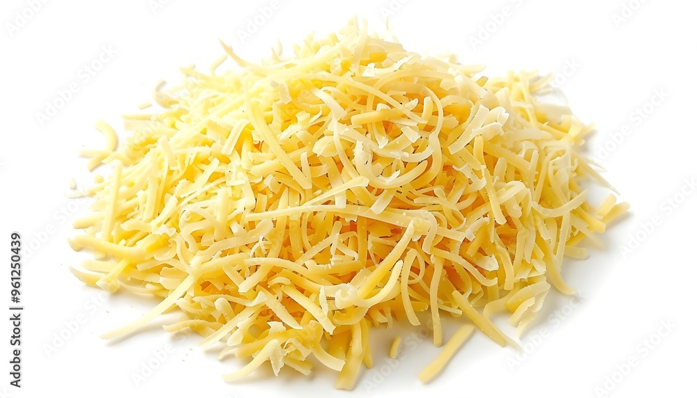 Grated cheese on a white background Grated cheese on a white background