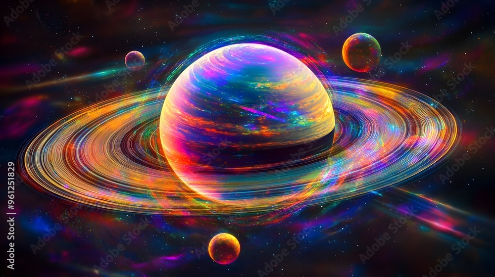 Stunning Holographic Display of Saturn s Captivating Rings and Moons A ...