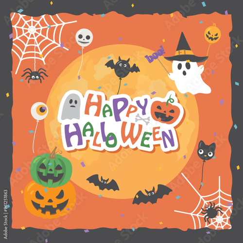 ハッピーハロウィン　かわいいオバケたち
